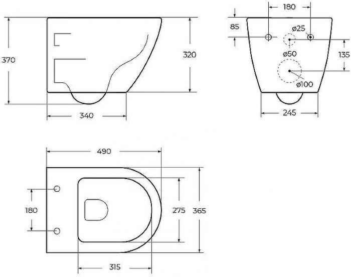 Унитаз BelBagno Colorato BB062CHR-MB подвесной Черный без сиденья