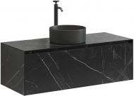Тумба подвесная SANCOS под раковину Stone, керамогранит Nero Marquina 1200х400х495, ST120NM