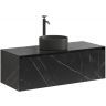 Тумба подвесная SANCOS под раковину Stone, керамогранит Nero Marquina 1200х400х495, ST120NM