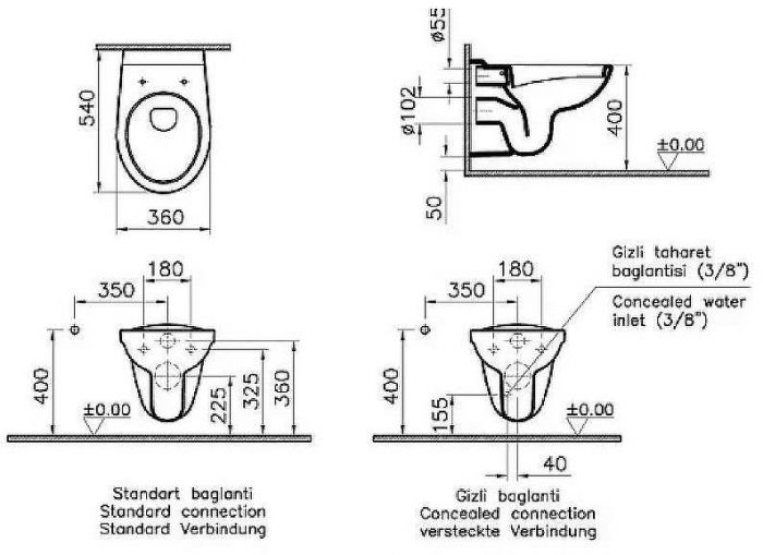 Комплект унитаза с инсталляцией Vitra Normus L-box 9773B003-7206 с сиденьем Микролифт и клавишей смыва Хром глянцевый