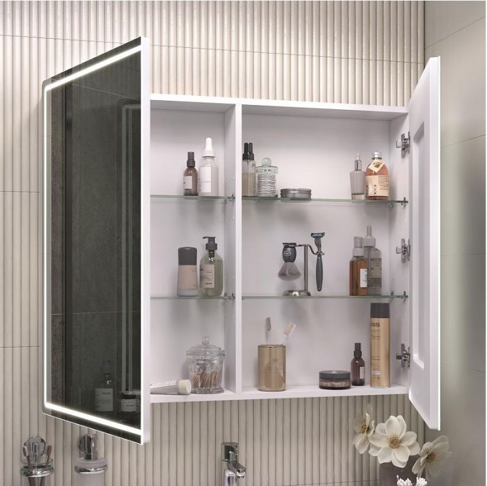 Зеркальный шкаф Vigo Geometry Comfort 100 222 с подсветкой цвет Белый