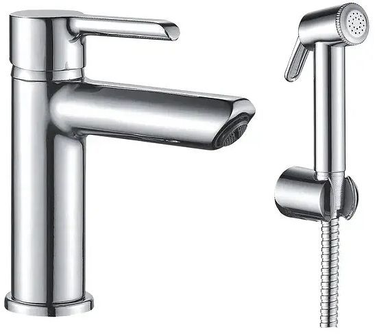 Смеситель для раковины Shevanik S6071 с гигиеническим душем цвет Хром