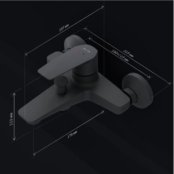 Смеситель для ванны AM.PM Gem F90A10022 Черный