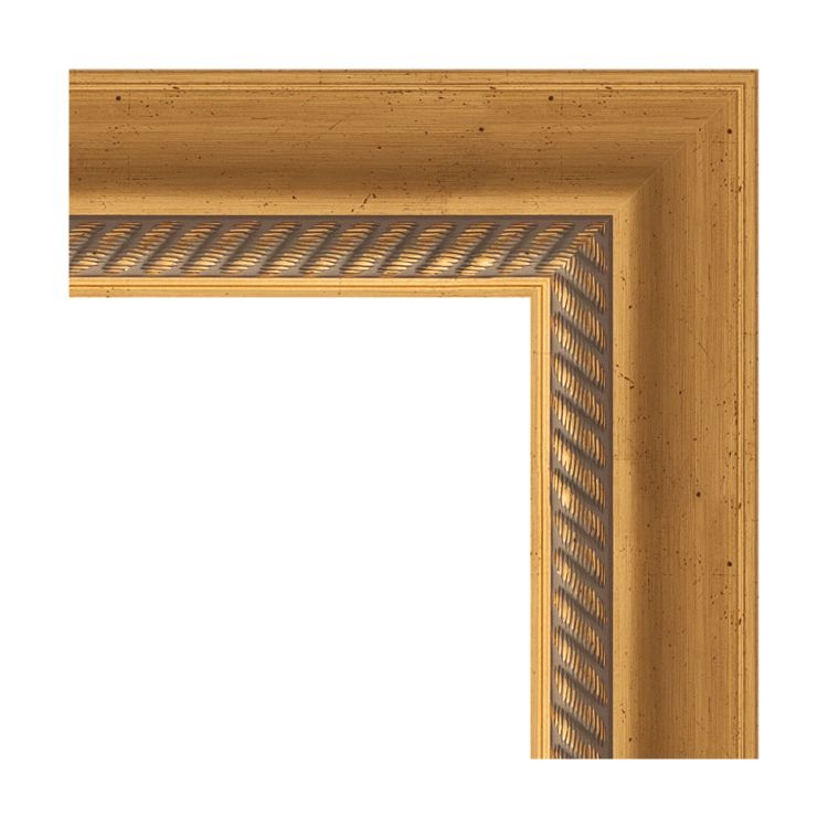 Зеркало EVOFORM  EXCLUSIVE-G FLOOR BY 6341 108x198 состаренное золото с плетением 70 мм пристенное напольное с гравировкой в багетной раме