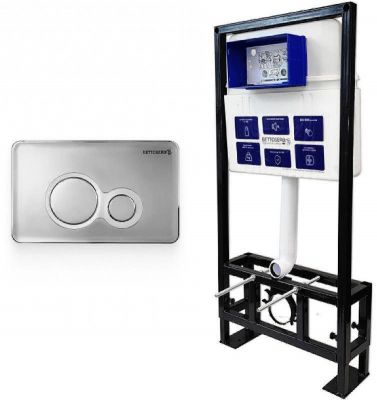 Инсталляция Bettoserb Sava Free Standing SFS40006465 для унитаза с клавишей смыва Хром глянец Хром матовый