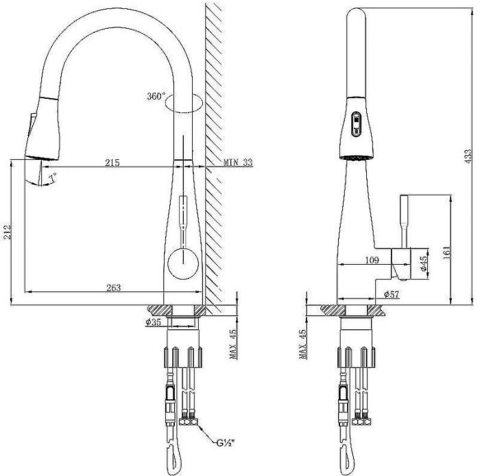 Смеситель для кухни Lemark Expert LM5084S Нержавеющая сталь