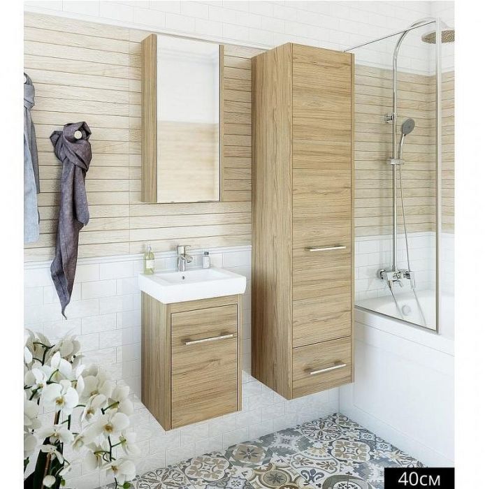 Шкаф пенал Sanflor Ларго2 40 L Н0000000520 Швейцарский вяз