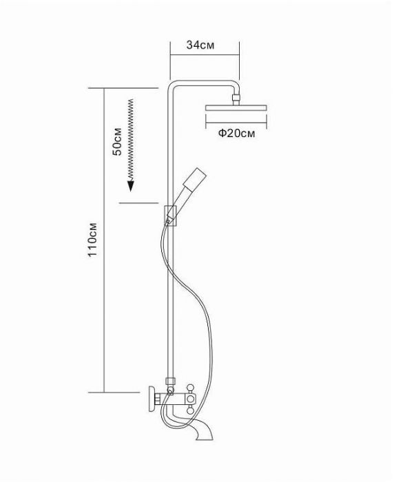 Душевая система D-Lin D10A12 цвет Хром