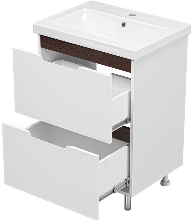 Тумба с раковиной Misty Лайм 60 УТ000001157 Белая