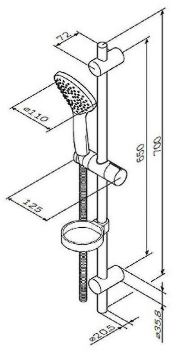 Душевой гарнитур AM.PM Gem F0190100 Хром