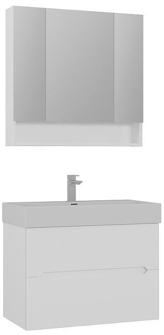 Тумба с раковиной Orka Malta 80 5001471 подвесная цвет Белый матовый