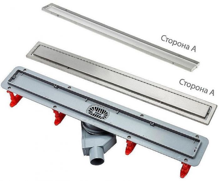 Душевой лоток Pestan Confluo Premium Line 950 13100007 с двухсторонней решеткой Хром матовый  / полая под плитку