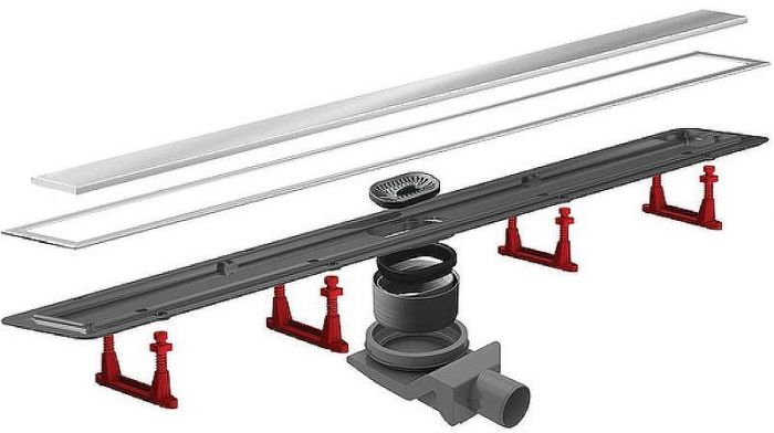 Душевой лоток Pestan Confluo Premium Line 950 13100007 с двухсторонней решеткой Хром матовый  / полая под плитку