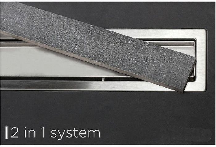 Душевой лоток Pestan Confluo Premium Line 950 13100007 с двухсторонней решеткой Хром матовый  / полая под плитку