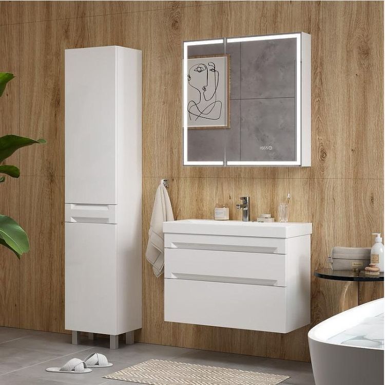 Тумба под раковину Equil Corner 80 tpCRNR80.2Y-06 подвесная цвет Белый