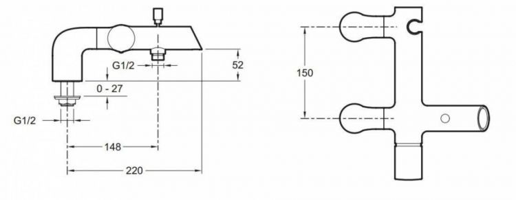 Смеситель для ванны Jacob Delafon Toobi E8964-BN