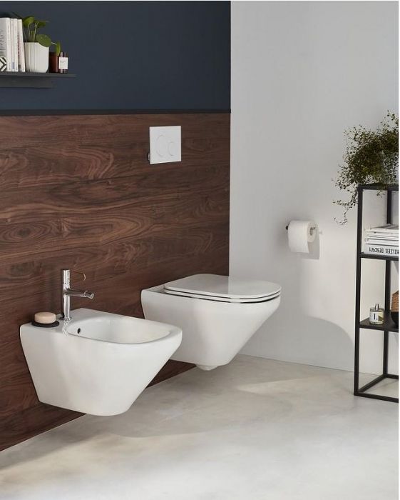 Комплект унитаза с инсталляцией Jacob Delafon Modern Life E21775RU-BL с сиденьем Микролифт и Черной матовой клавишей смыва