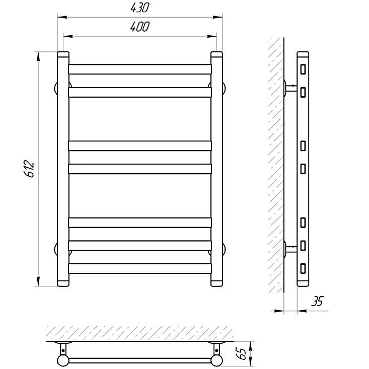 Полотенцесушитель электрический Laris Кватро П7