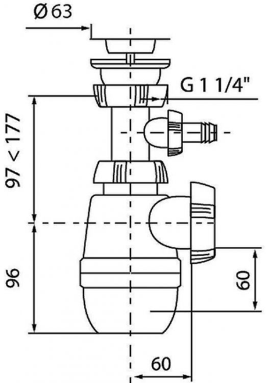 Сифон для раковины Wirquin Минор 30718053 Нержавеющая сталь