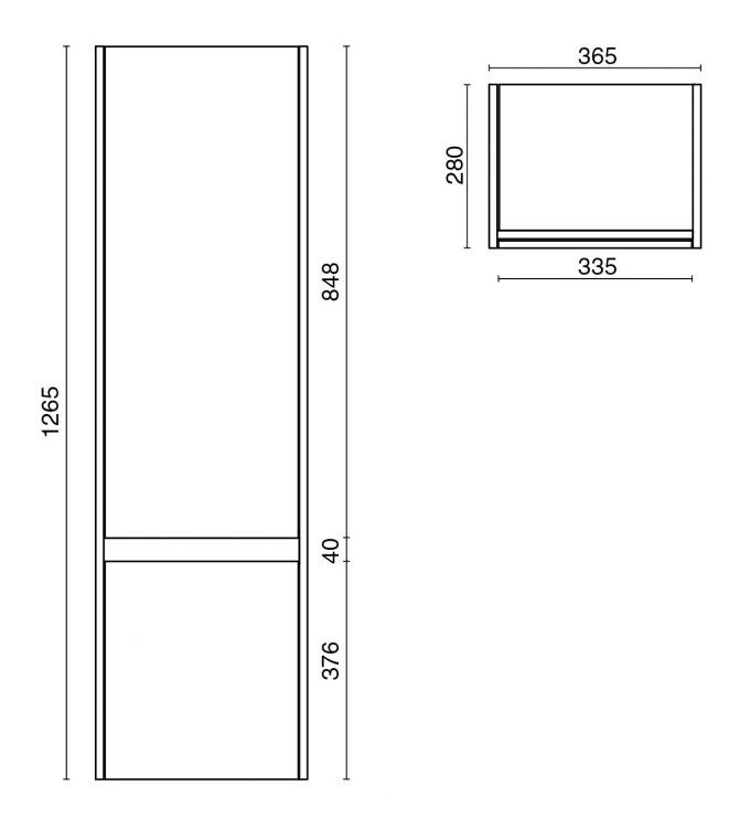 Пенал BUONGIORNO 120 см, 2 двери, европейский белый Пенал BUONGIORNO 120 см, 2 двери, европейский белый