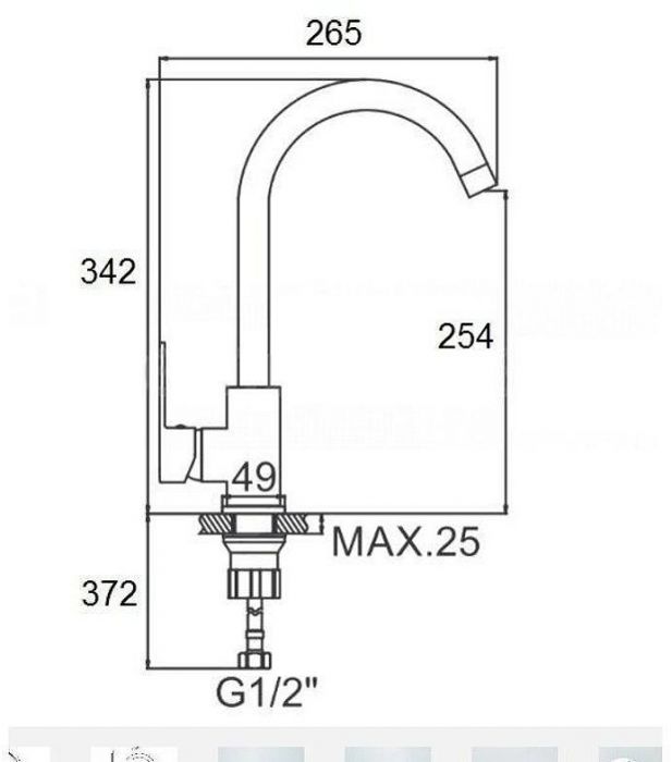 Смеситель для кухни D-Lin D155405-6 цвет  Хром