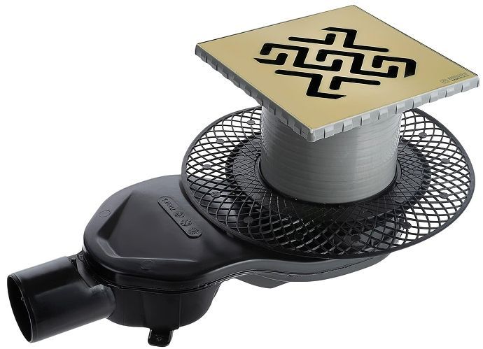 Душевой трап Berges Platz Antik 150х150 094161 с решеткой цвет Бронза