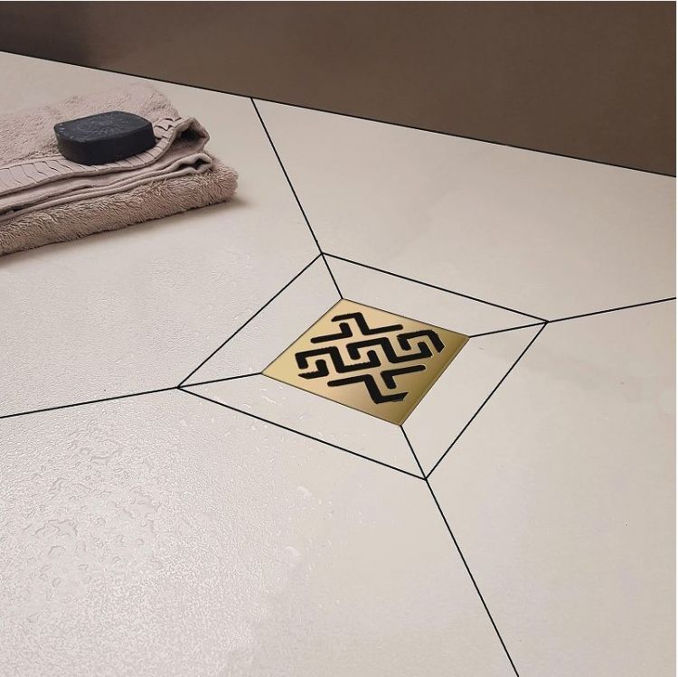 Душевой трап Berges Platz Antik 150х150 094161 с решеткой цвет Бронза