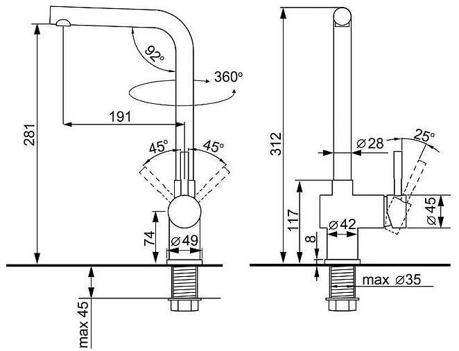 Смеситель для кухни Ulgran Classic U-022-308 цвет Черный