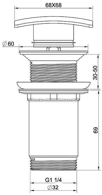 Донный клапан Wonzon & Woghand WW-88SS08-BGM click-clack цвет Темный графит