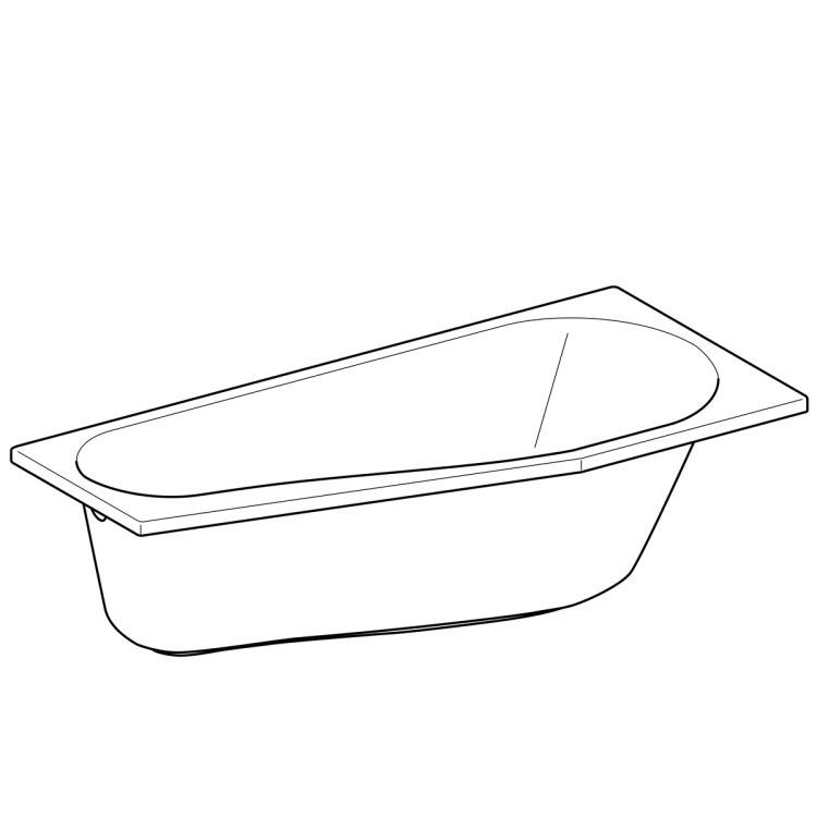 Ванна Geberit Renova асимметричная (пятиугольная), 160х75 см, слив справа