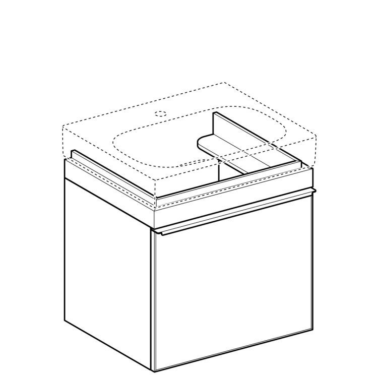 Тумба под раковину Geberit Citterio 58.4х55.4х50.4, темный дуб, черное стекло [500.556.JJ.1]