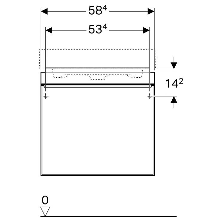 Тумба под раковину Geberit Citterio 58.4х55.4х50.4, темный дуб, черное стекло [500.556.JJ.1]
