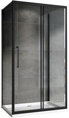Душевой уголок Abber Schwarzer Diamant 100х80 AG30100BH-S80B-S80B профиль Черный стекло прозрачное