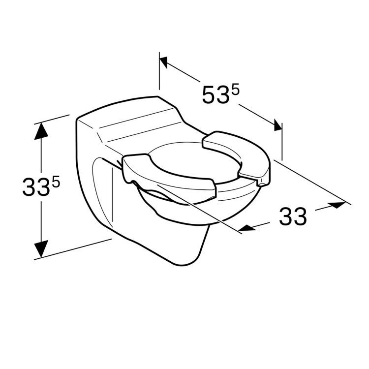 Унитаз Geberit Bambini подвесной для детей, горизонтальный выпуск, 53.5, цвет накладки для сиденья серый [201715000]