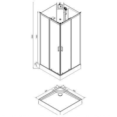 Душевая кабина Aquanet Passion S 90 см прозрачное стекло
