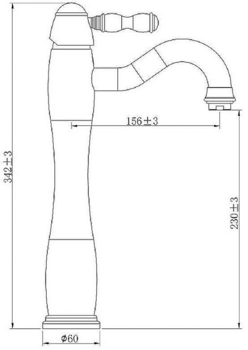 Комплект раковины-чаши Bronze de Luxe 40 1382W со смесителем Tiffany C912 Белая