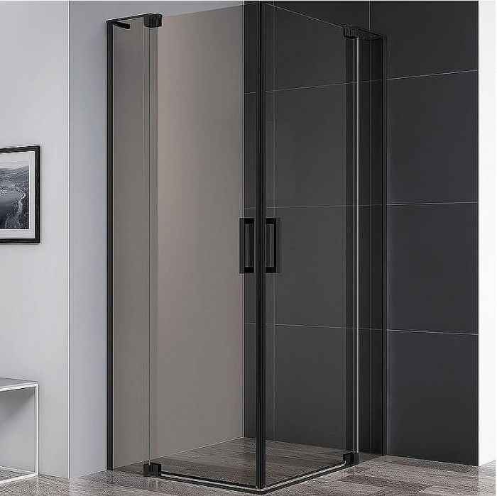 Душевой уголок Cezares Slider 90x80 SLIDER-AH-2-70/80-80/90-BR-NERO профиль Черный матовый стекло бронзовое