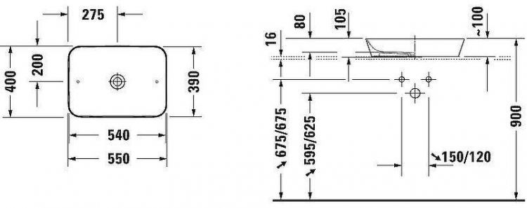 Раковина-чаша Duravit Cape Cod 55 2347550000 Белая