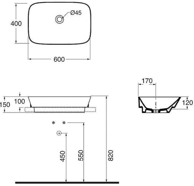 Раковина-чаша Azzurra Prua 60 PRLN06040000BI/(PRU60/IN bi)*0 Белая