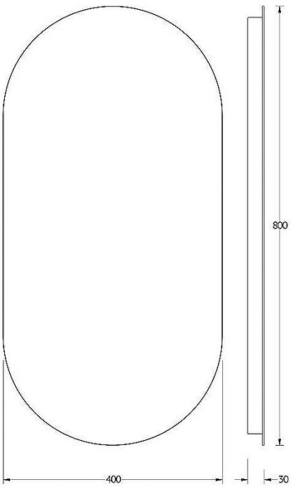 Зеркало Evoform Ledshine 80x40 BY 2586 с подсветкой 16.5 W - без выключателя - нейтральный белый свет