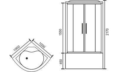 Душевая кабина Royal Bath RB 100NRW-T-CH (прозрачное)