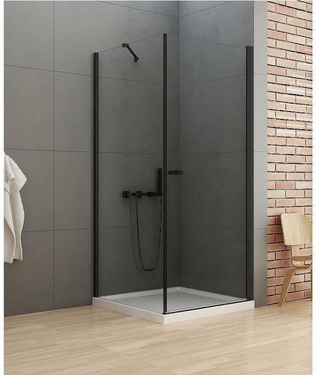 Душевой уголок New Trendy New Soleo Black 100х90 D-0232A/D-0115B профиль Черный стекло прозрачное