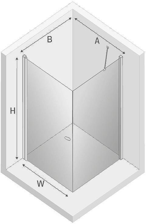 Душевой уголок New Trendy New Soleo Black 100х90 D-0232A/D-0115B профиль Черный стекло прозрачное