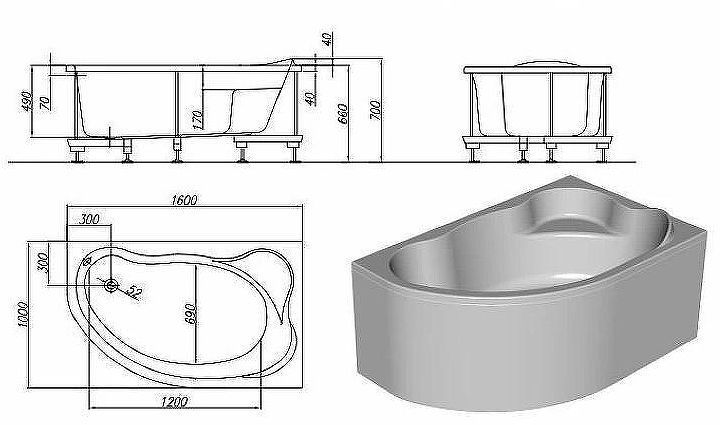 Акриловая ванна Kolpa San Amadis 160х100 L 567330 без гидромассажа Акриловая ванна Kolpa San Amadis 160х100 L 567330 без гидромассажа