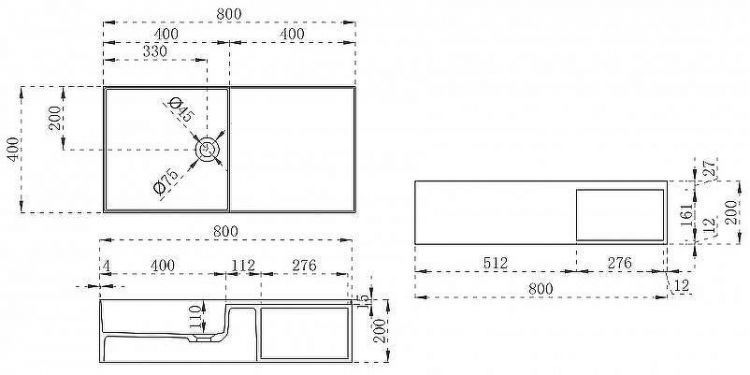 Раковина Abber Stein 80 AS2649-0.8 Белая матовая
