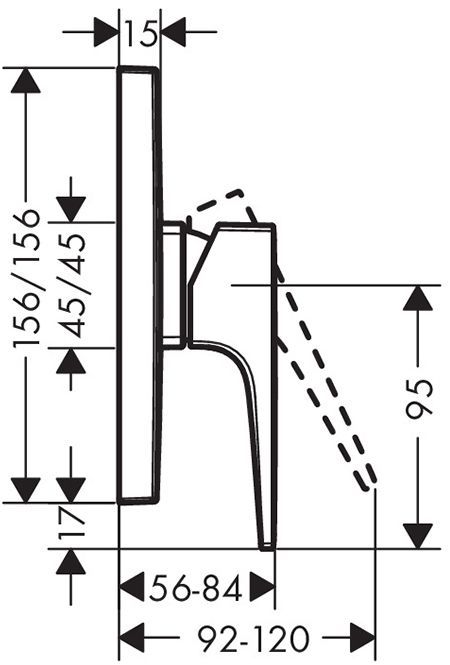 Hansgrohe Metropol Встраиваемый смеситель для душа, внешняя часть, цвет: шлифованный черный хром
