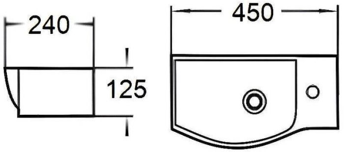 Раковина WeltWasser Aisbach 7945 GL-WT R 45 10000008691 Белая глянцевая