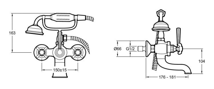Смеситель для ванны и душа Jacob Delafon Cleo E24313-BGG, глянцевое золото