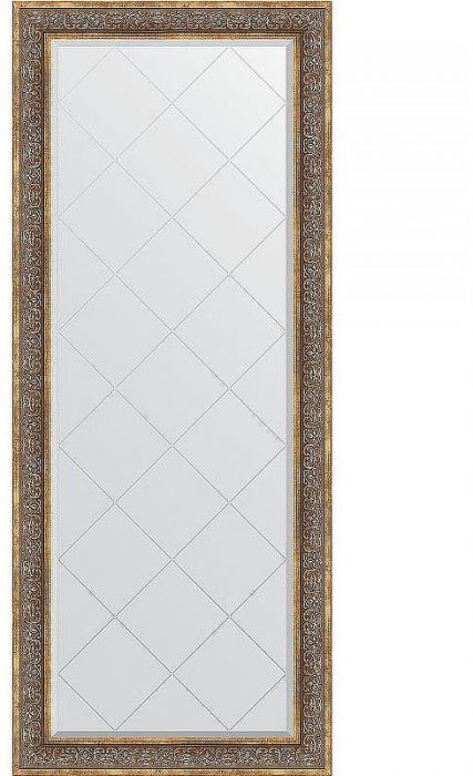 Зеркало Evoform Exclusive-G Floor 204х84 BY 6331 с гравировкой в багетной раме - Вензель бронзовый 101