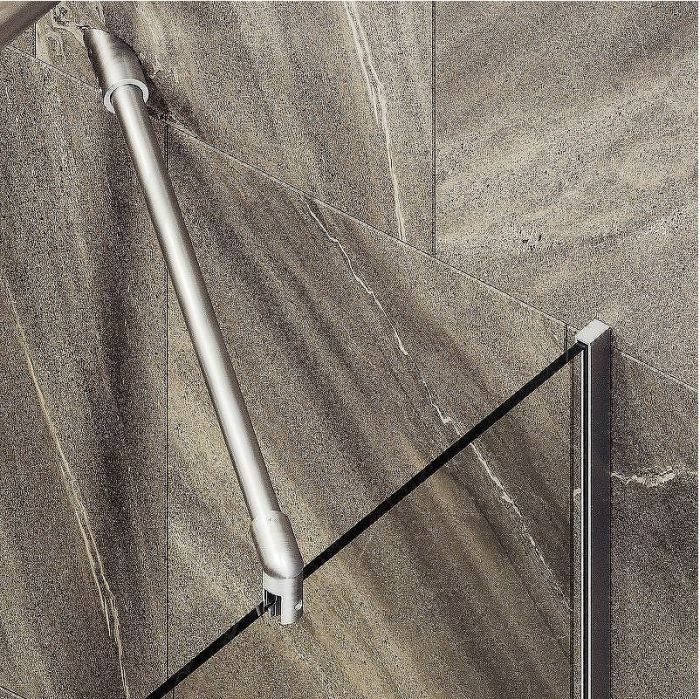 Шторка на ванну Maybah Glass MGV-126-5у 440x1400 в узком профиле Хром матовый стекло прозрачное